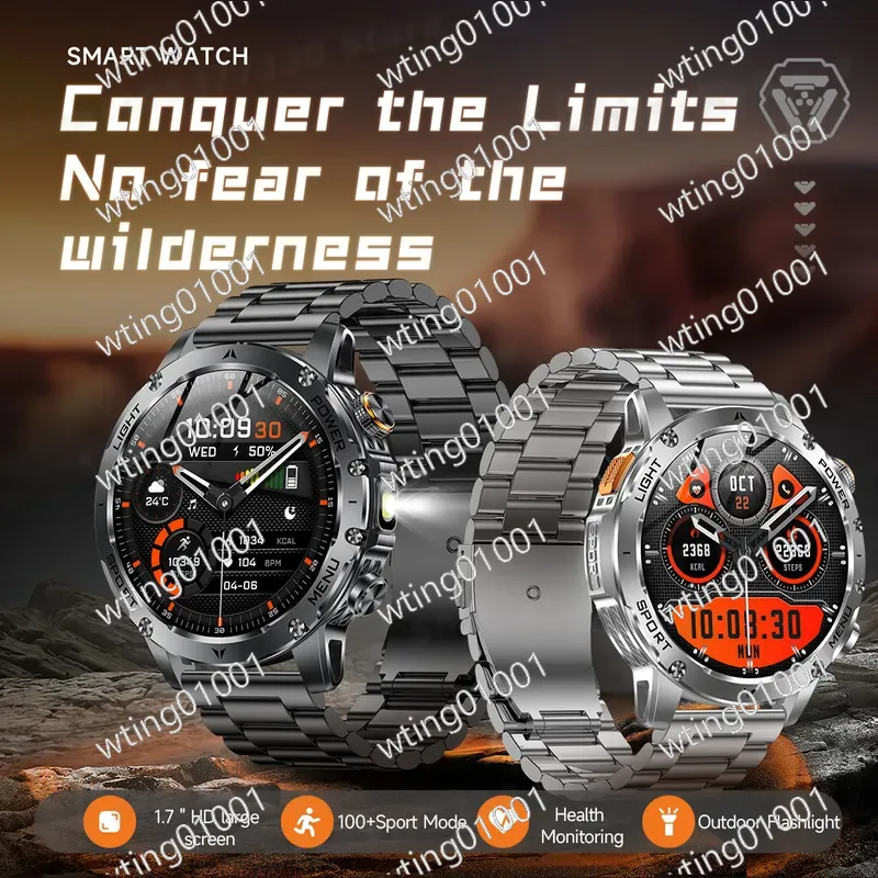 Smartwatch Watches With Bluetooth - Jam Tangan Pintar AK87 dengan Senter