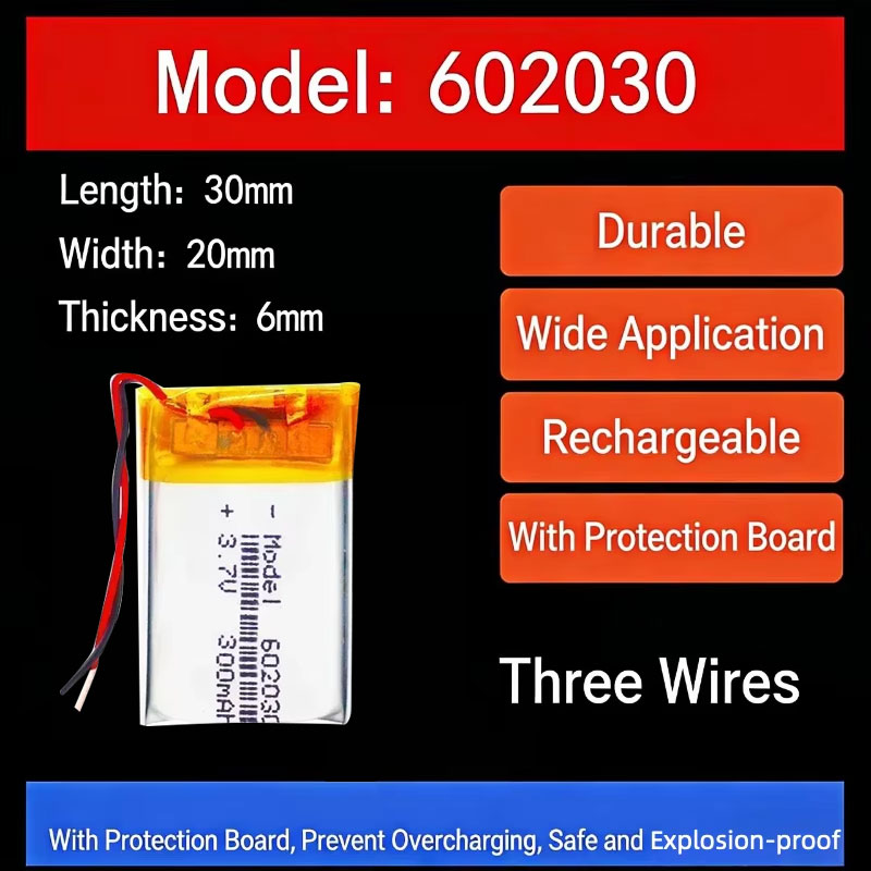 Smartwatch Watches With Bluetooth - Baterai Lithium 3.7V 300mAh 602030 Baterai