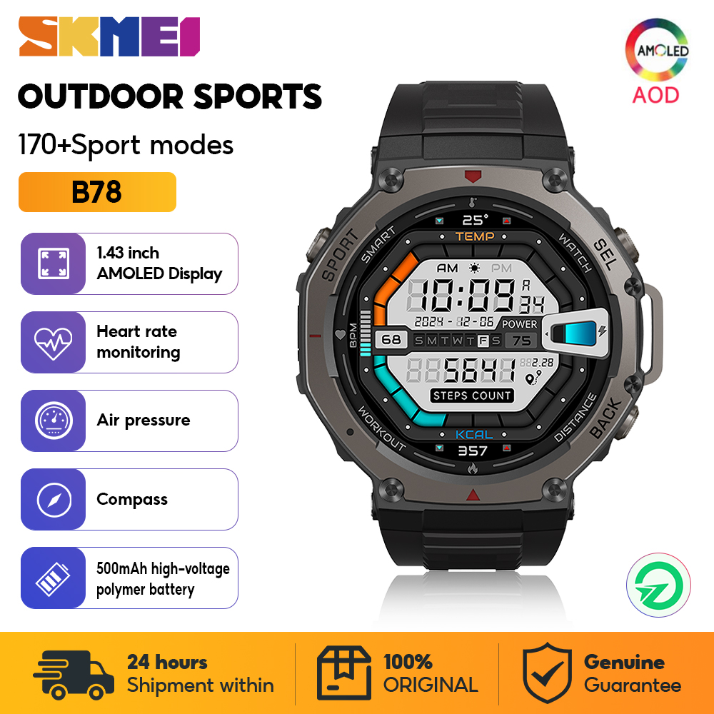 Smartwatch Digital Watches For Women - SKMEI Jam Tangan Pintar Olahraga Luar