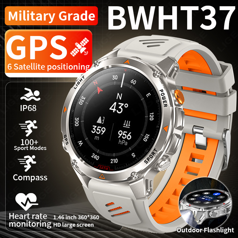 Smartwatch Watches With Bluetooth - LIGE Jam Tangan Pintar GPS Tangguh