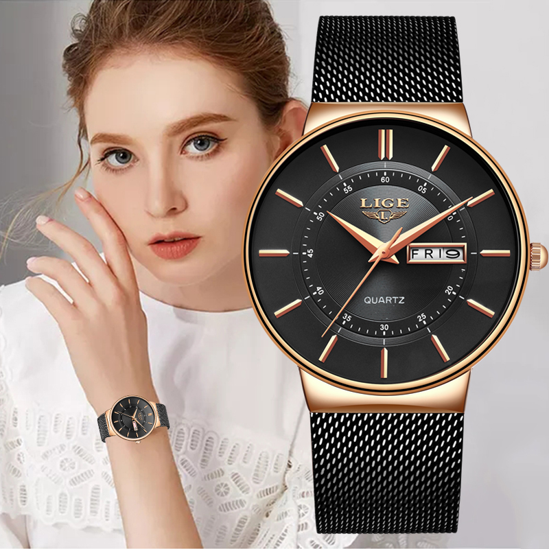 Minimalist Thin Watch - Jam Tangan Wanita LIGE Merek Mewah