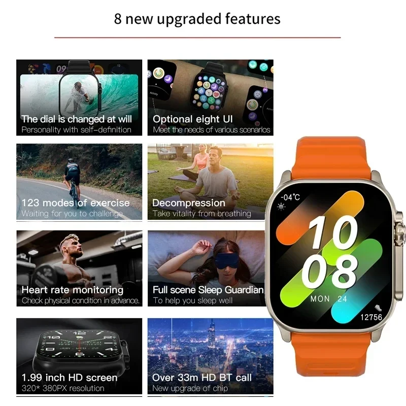 Jam Tangan Baru T10 Ultra Smar - Smartwatch Watches With Bluetooth ulasan dan harga
