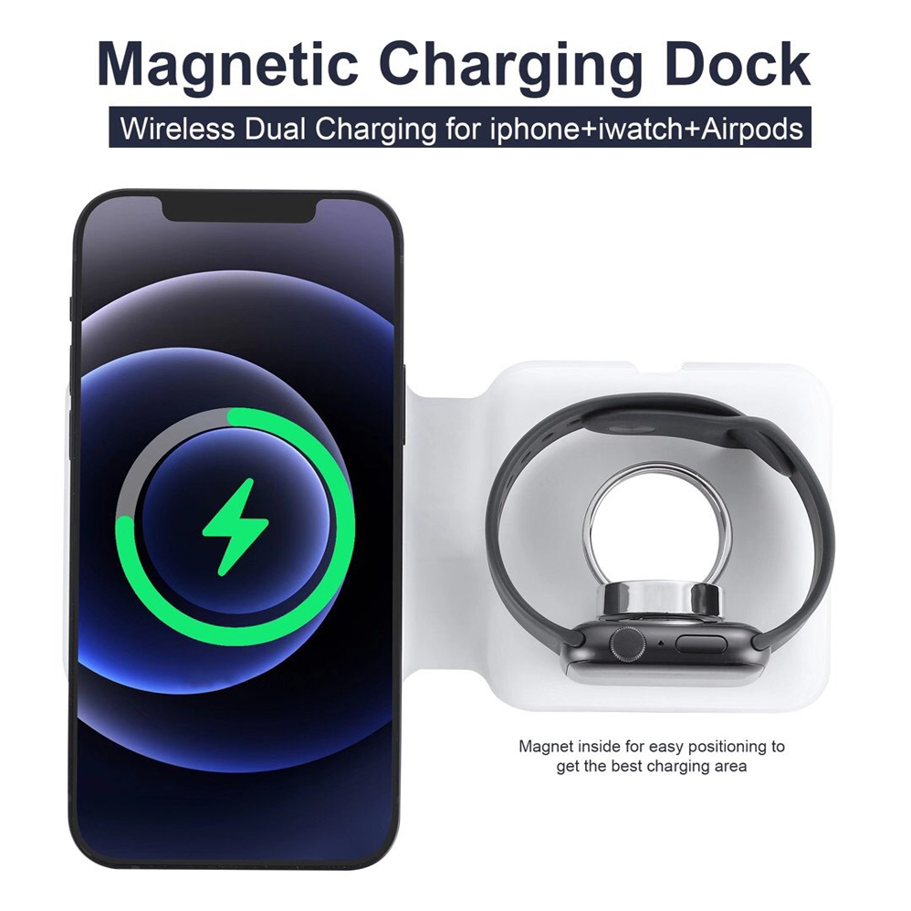 2IN1 Magsafe duo Magnetic Nirk - Watch Watch Xs ulasan dan harga