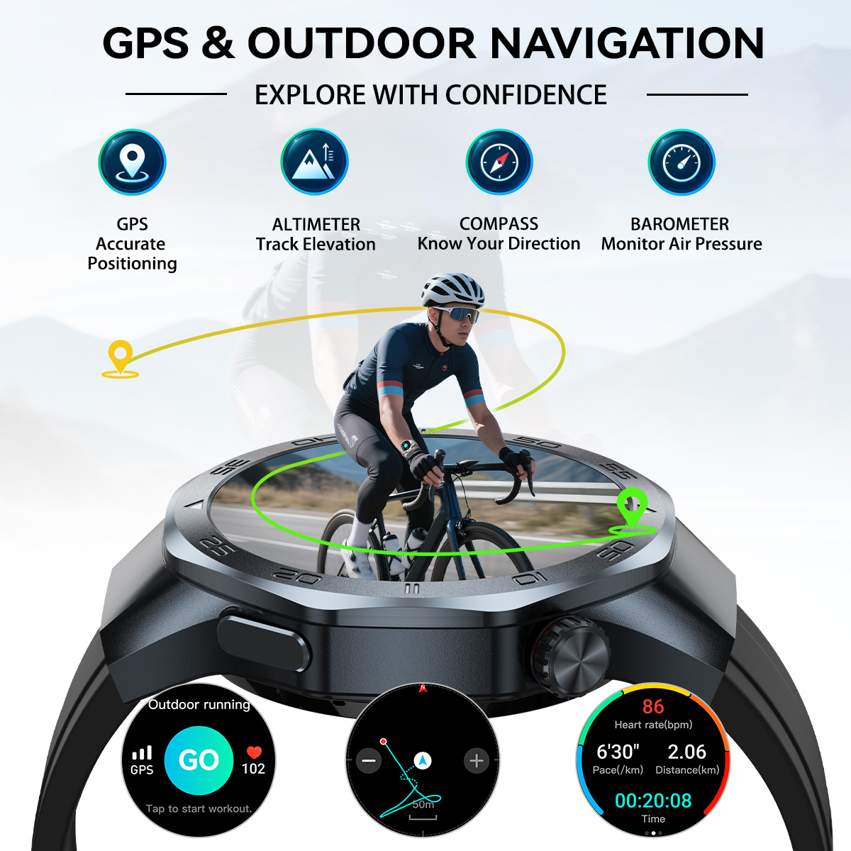 Jam Tangan Pintar GPS dengan F - Smartwatch Watches For Sale ulasan dan harga