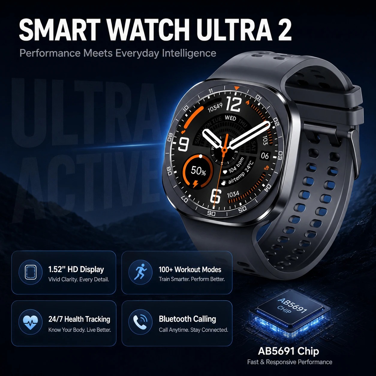 Jam Tangan Pintar Ultra 2 Terb - Hybrid Smartwatch ulasan dan harga