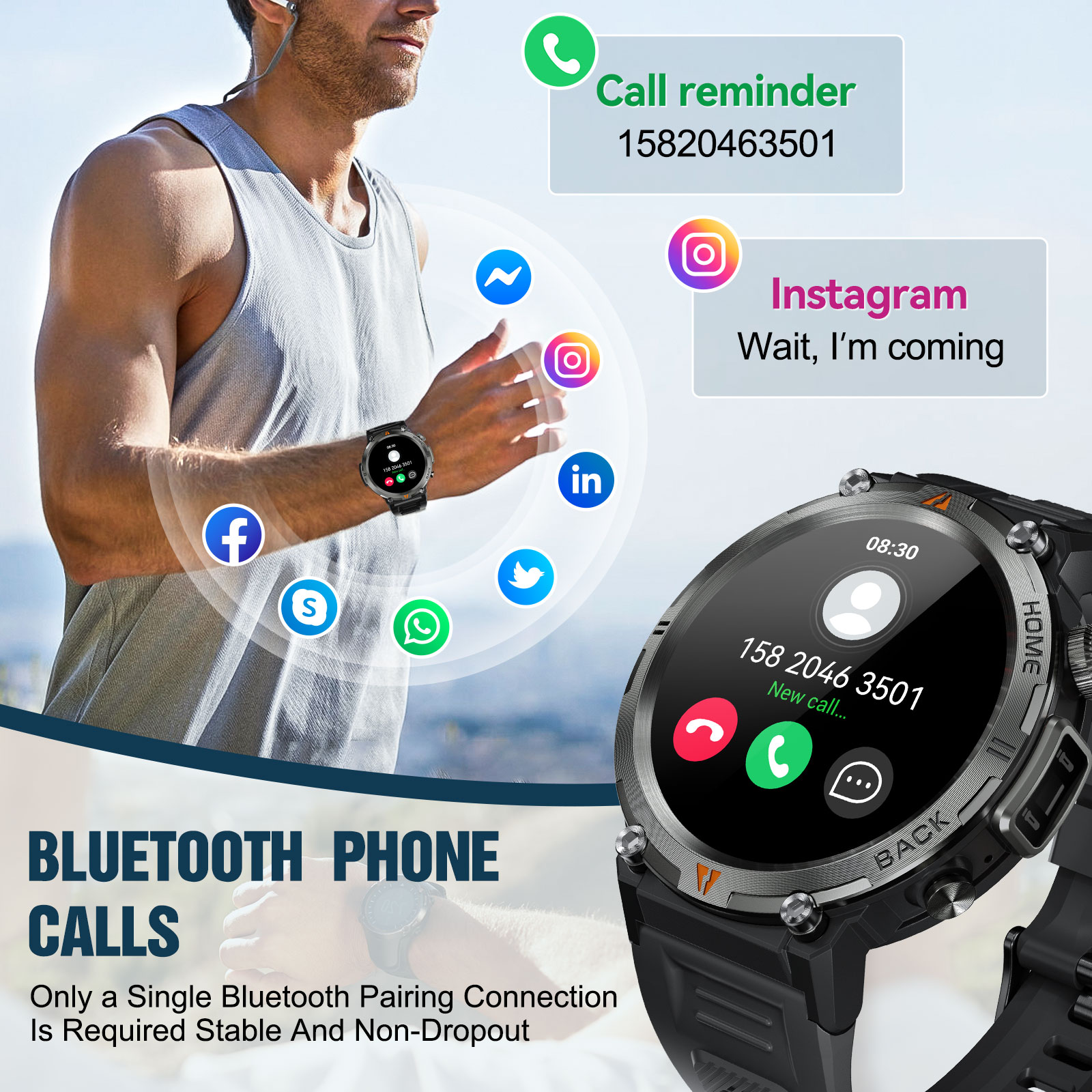 EIGIIS KE3 Jam Tangan Pintar P - Smartwatch Watches With Bluetooth ulasan dan harga