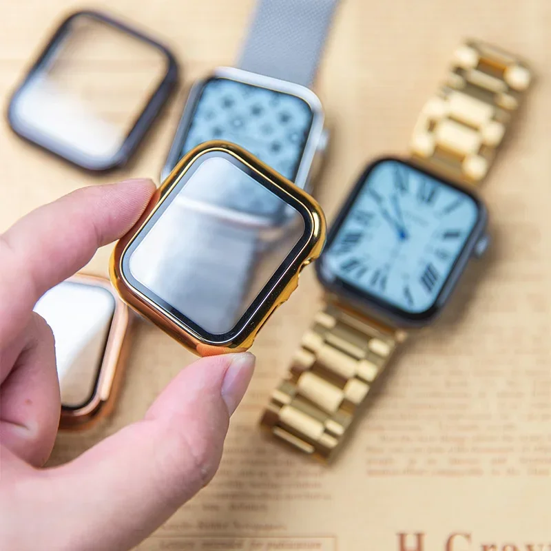 Kaca + casing untuk Apple Watc - Smartwatch Watches Girls ulasan dan harga