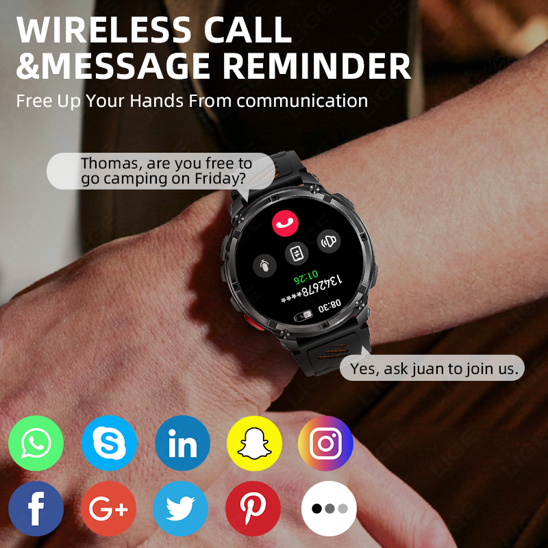 Jam Tangan Pintar LIGE 2026 Pe - Smartwatch Watches For Sale ulasan dan harga